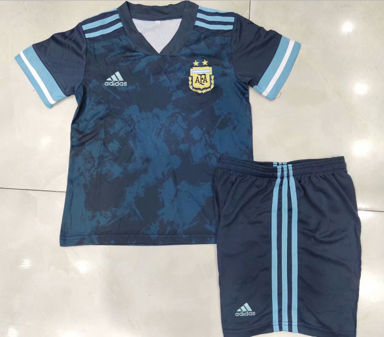 Kids Argentina Away Soccer Shirt With Shorts 2020/21